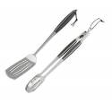 Premium STAINLESS STEEL TONGS + SPATULA KIT Utensili da grill