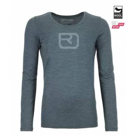 185 MERINO PIXEL LOGO LS W Sottomaglia m/l Donna