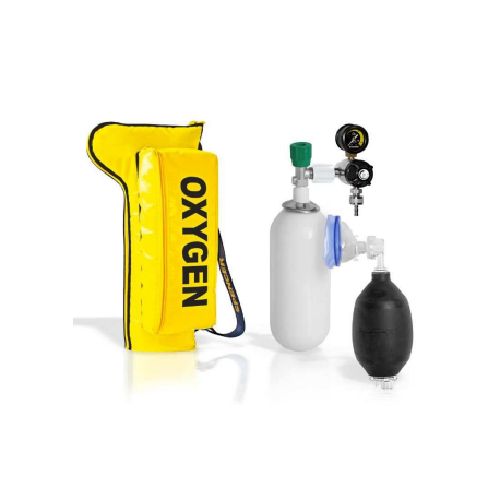 OXYPACK KIT 2 - Con bombola 2L,riduttore di pressione,pallone reanimatore,maschera adulto