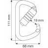 D PLUS 3LOCK - Moschettone in acciaio a D