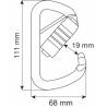 D PLUS 3LOCK PIN - Moschettone in acciaio ad alta resistenza