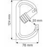 OVAL PLUS ALU 3LOCK -Moschettone ovale in lega d'alluminio