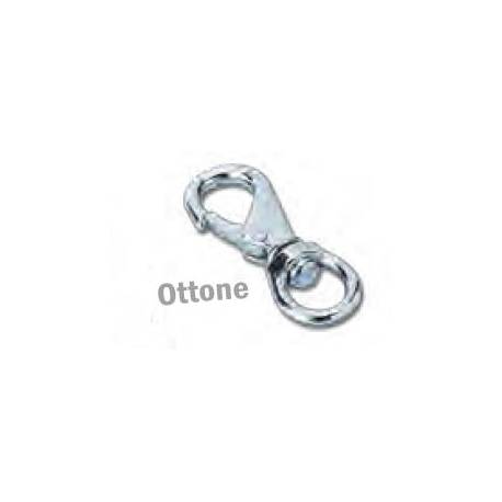 Moschettone in ottone cromato Trem CON ANELLO GIREVOLE