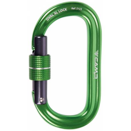 OVAL XL LOCK - Moschettone in alluminio blu/verde