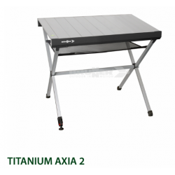 TITANIUM AXIA - Tavolo in alluminio con ripiano arrotolabile