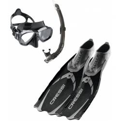 SNORKELING SET PLUMA Set completo di pinne, boccaglio e maschera