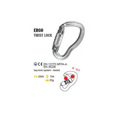 Moschettone ergonomico Kong ERGO TWIST LOCK