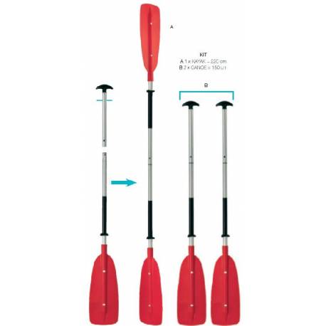 Pagaia per kayak e canoa Bravo DPR 107 KIT